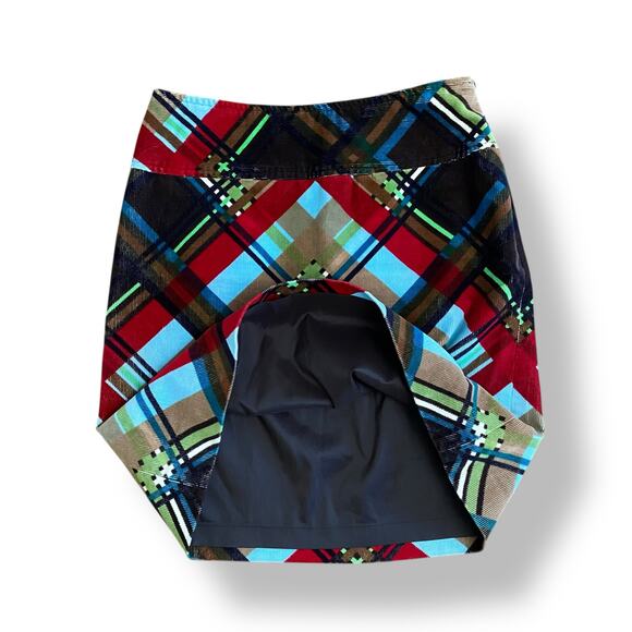 Etcetera Plaid Corduroy Mini Skirt Womens Size 0 Multicolor Preppy - Picture 4 of 7